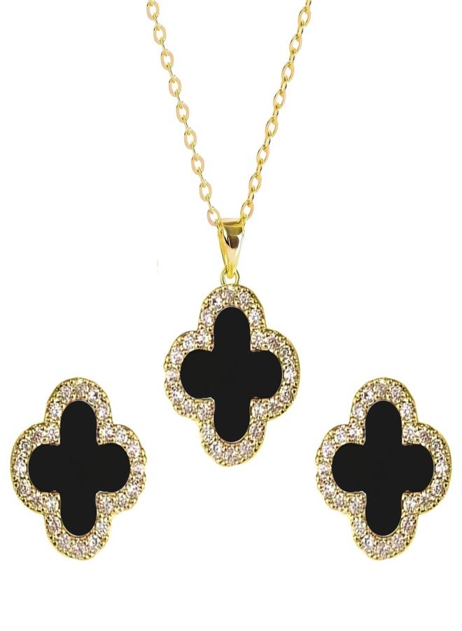 LaBling Studded Jewelry Set for Women | Designer Jewelry Set for Women | Lovely Gift - Black - Image 1